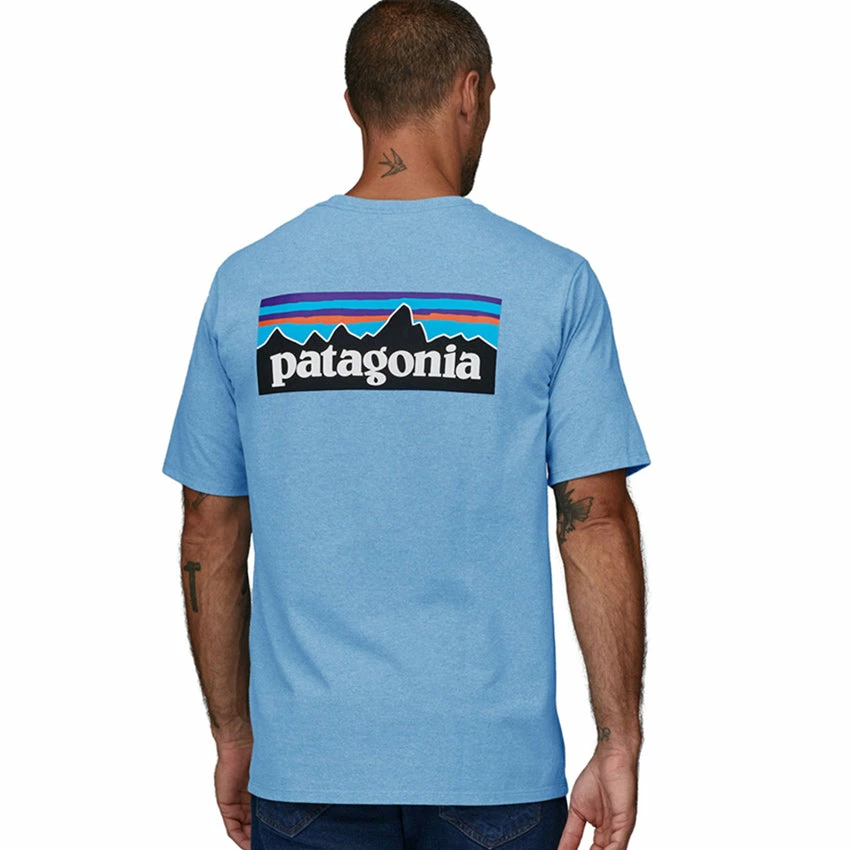 Patagonia Men's P-6 Logo Responsibili-Tee - Lago Blue 7 Patagonia Men's P-6 Logo Responsibili-Tee - Lago Blue - Image 5