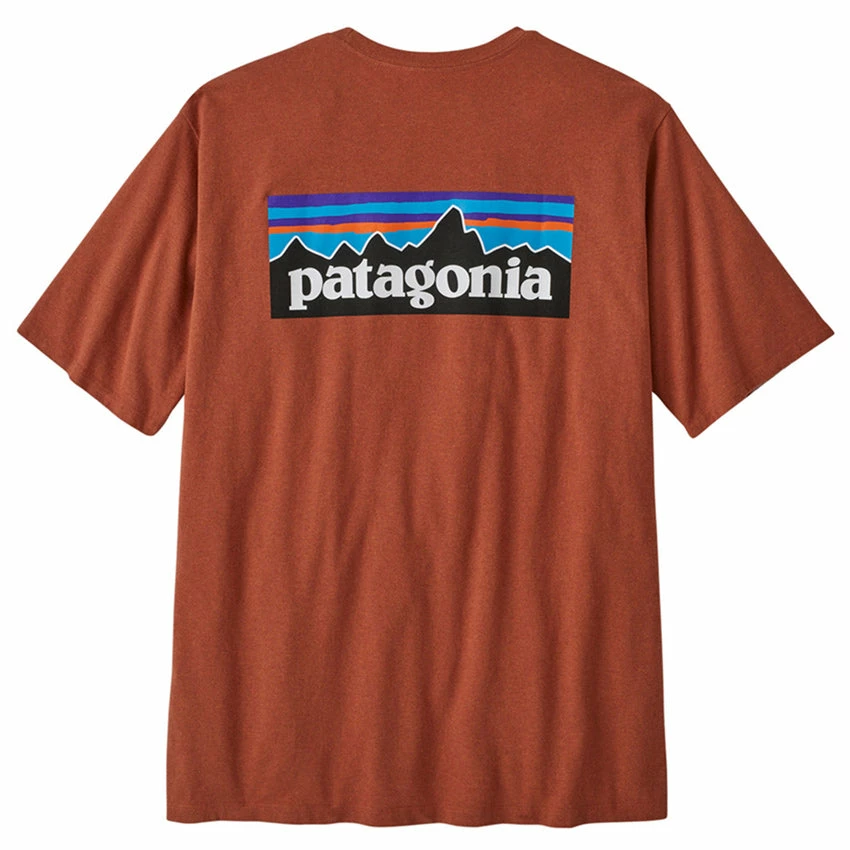 Patagonia Men's P-6 Logo Responsibili-Tee - Quartz Coral 5 Patagonia Men's P-6 Logo Responsibili-Tee - Quartz Coral - Image 3