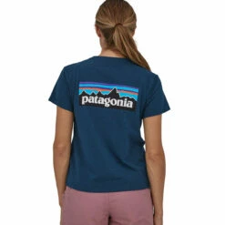Patagonia Women's P-6 Logo Responsibili-Tee - Tidepool Blue -Brokedown Palace Shop SS23 Patagonia WsP6ResponsibiliTee TIDB 05
